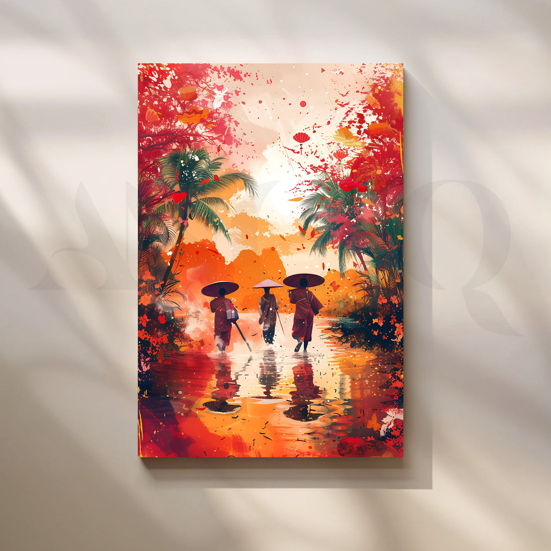 Monsoon Reflections Canvas Artwork – Asha Art Studio