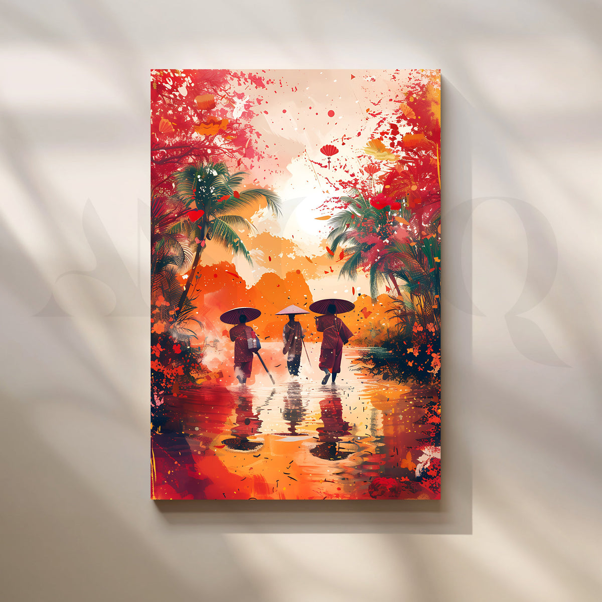 Monsoon Reflections Canvas Artwork – Asha Art Studio