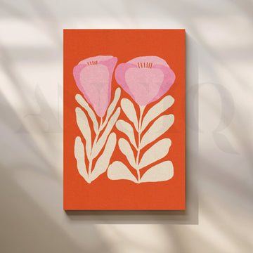 Retro Floral Duo Canvas Artwork – Asha Art Studio