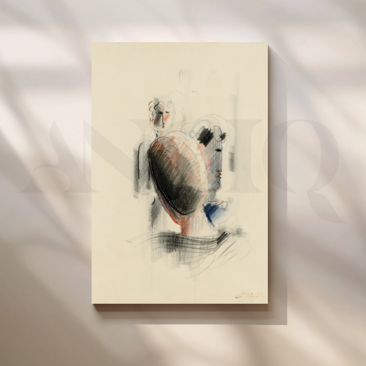 Chalk Portrait Study Canvas Artwork – Asha Art Studio