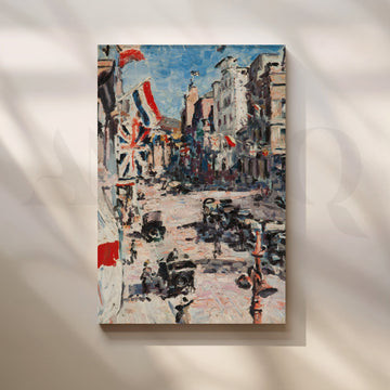 Flagged Avenue Canvas Artwork – Asha Art Studio