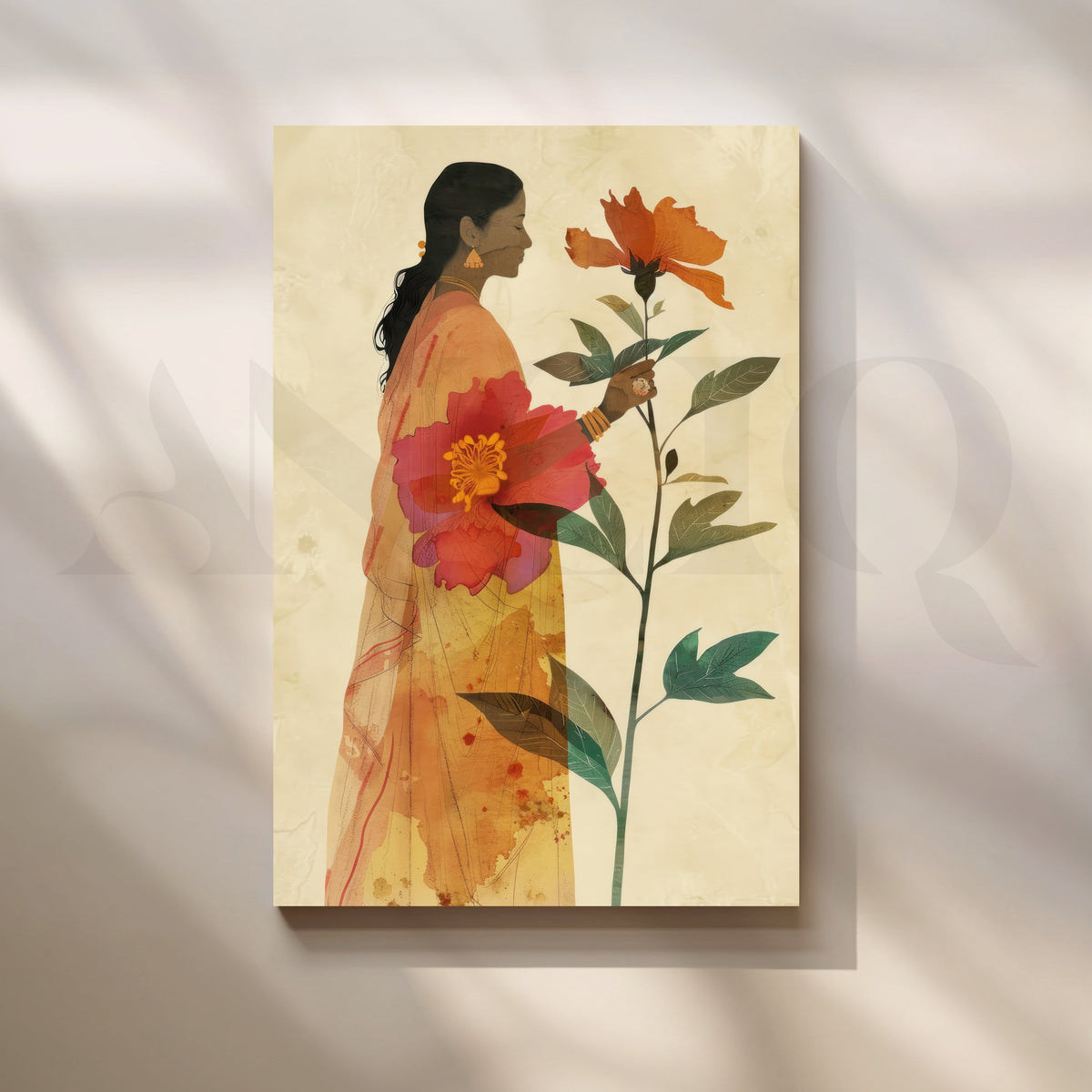 Floral Devotion Canvas Artwork – Asha Art Studio