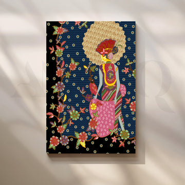 Batik Woman in Bloom Canvas Artwork – Asha Art Studio