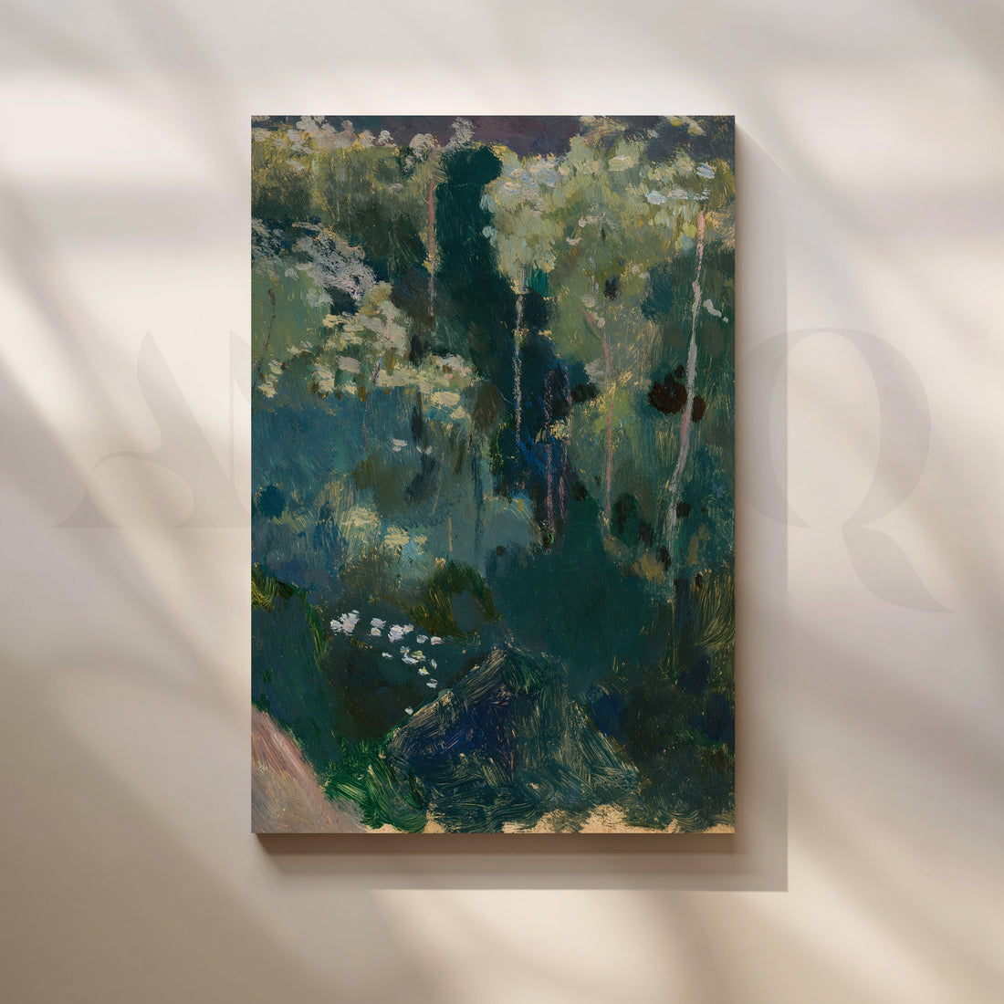 Emerald Woodland Canvas Artwork – Asha Art Studio