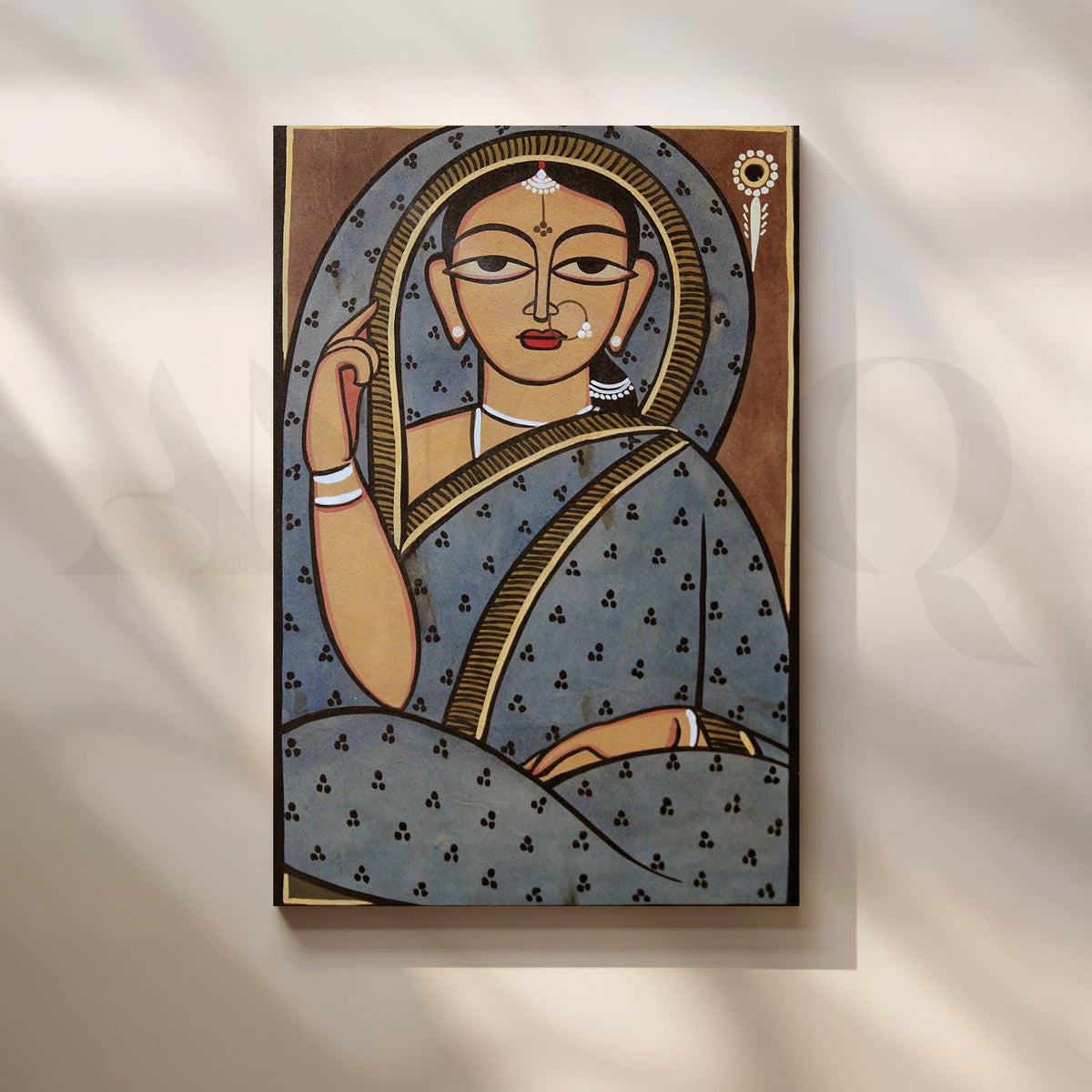 Graceful Indian Woman Portrait Canvas Artwork – Asha Art Studio