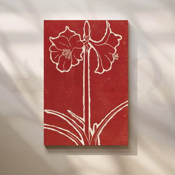 Crimson Blossom Canvas Artwork – Asha Art Studio