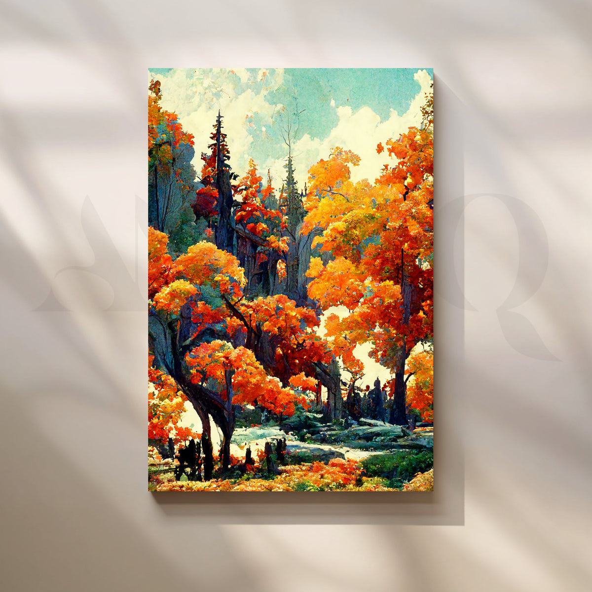Autumn Forest Glow Canvas Artwork – Asha Art Studio