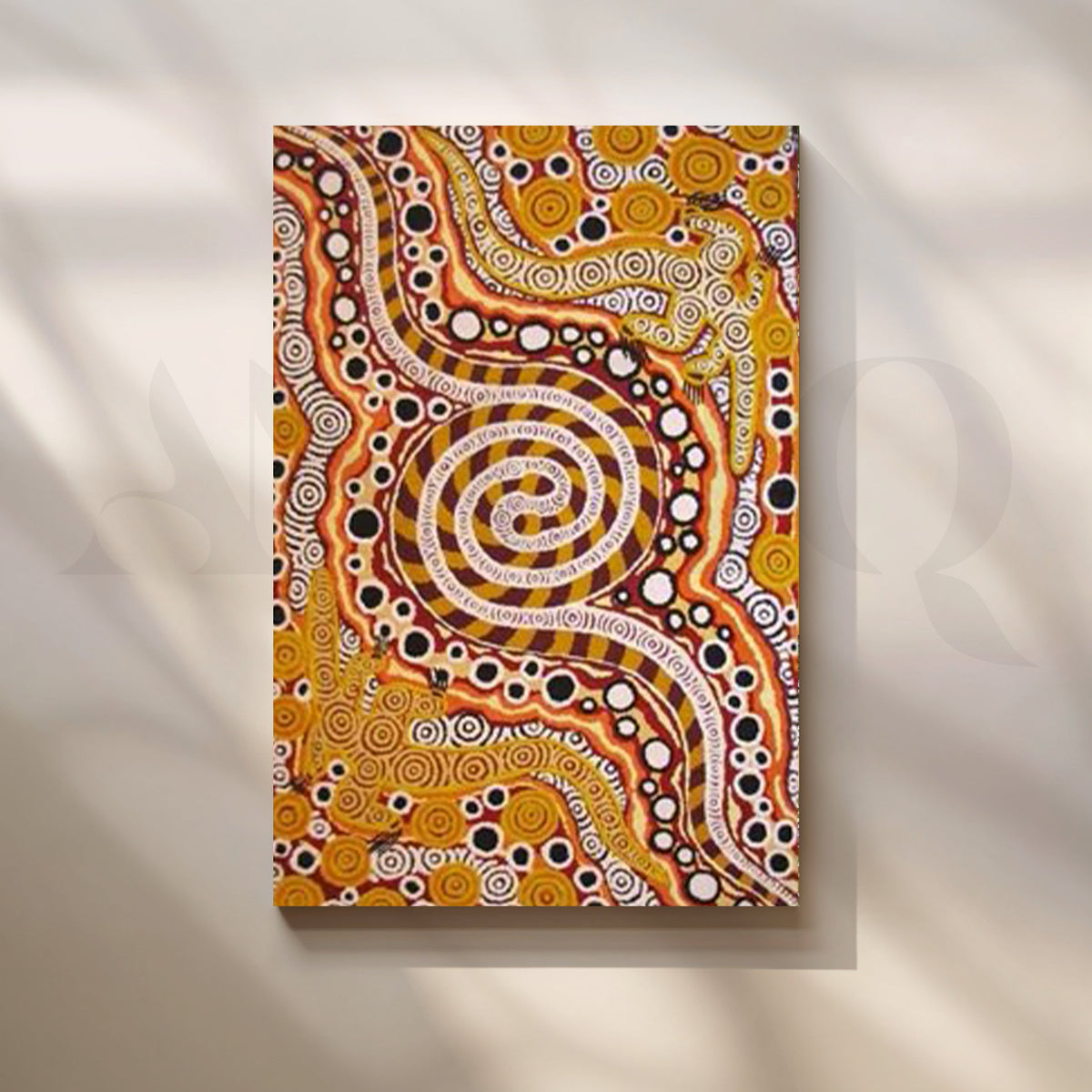 Aboriginal Spiral Pattern Canvas Artwork – Asha Art Studio