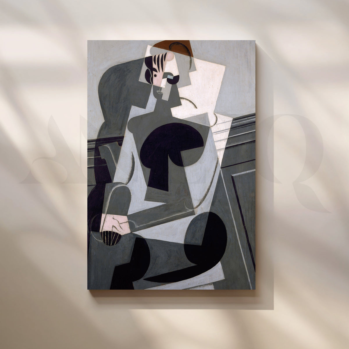 Cubist Woman in Grey Canvas Artwork – Asha Art Studio