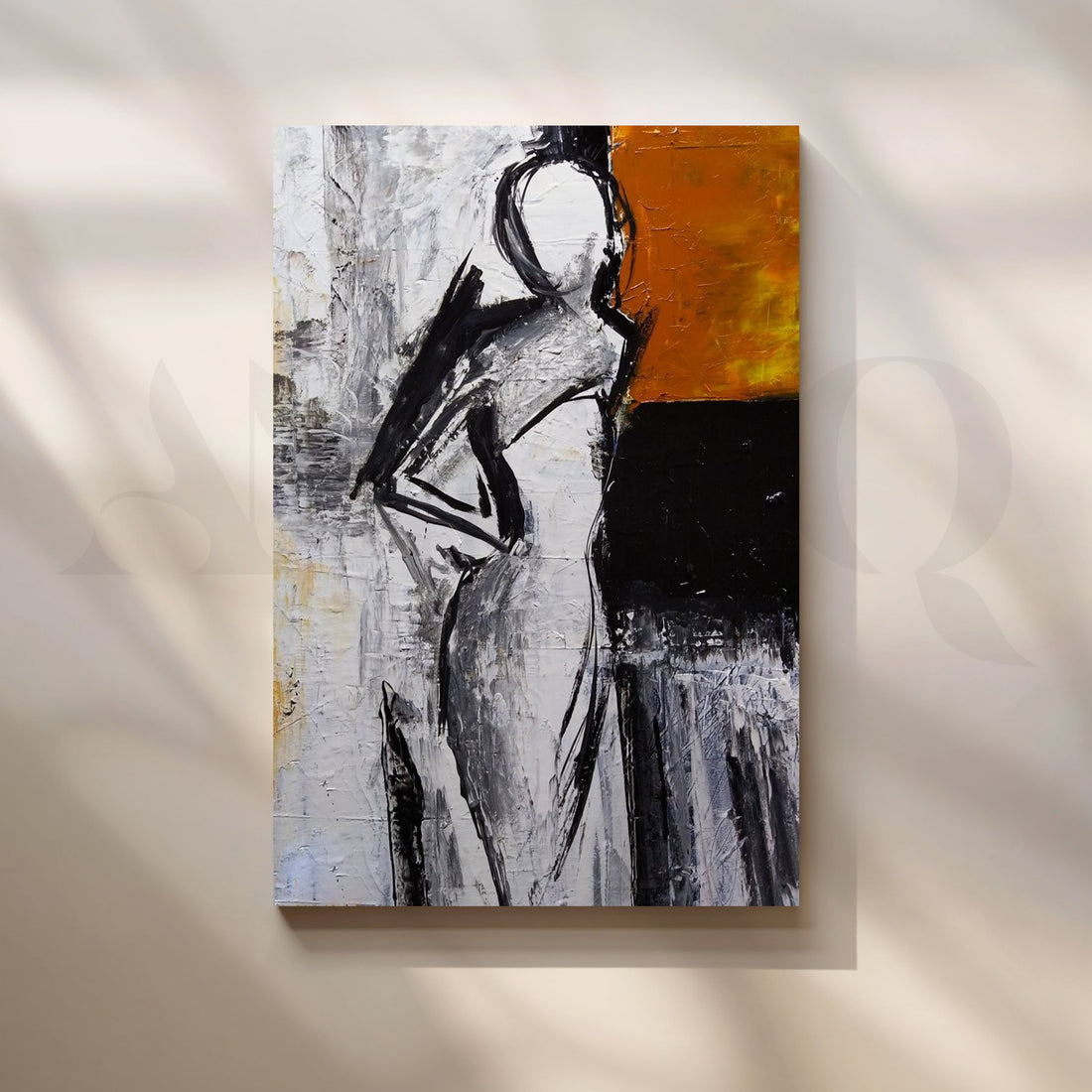 Ember Edge Figure Canvas Artwork – Asha Art Studio