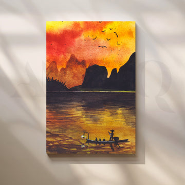 Amber Horizon Canvas Artwork – Asha Art Studio