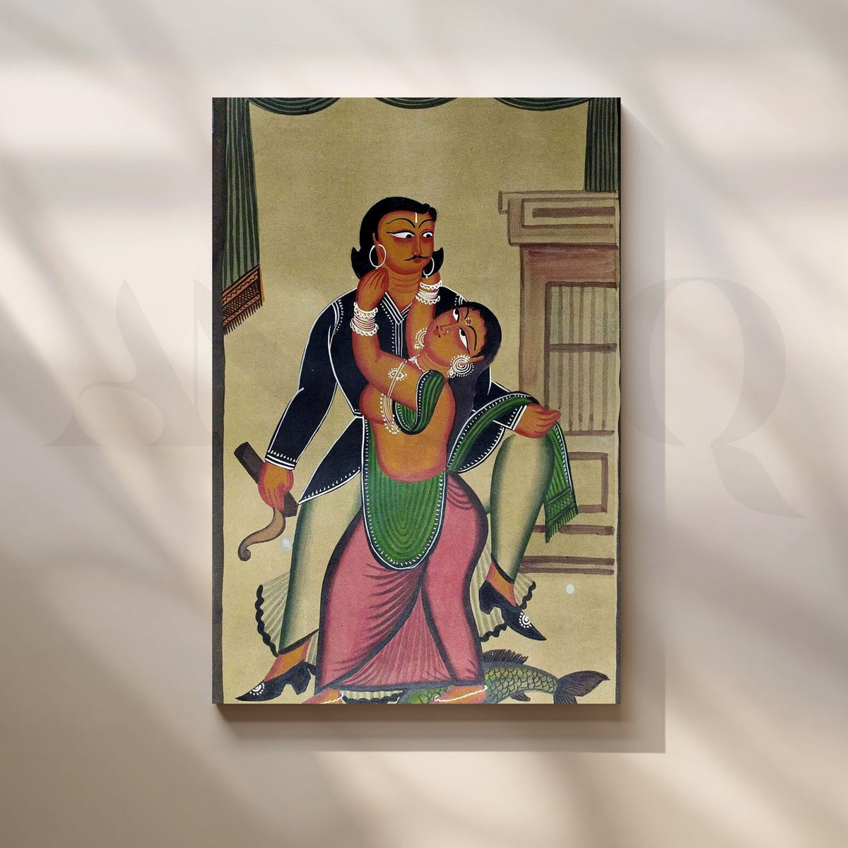 Classical Indian Couple Canvas Artwork – Asha Art Studio