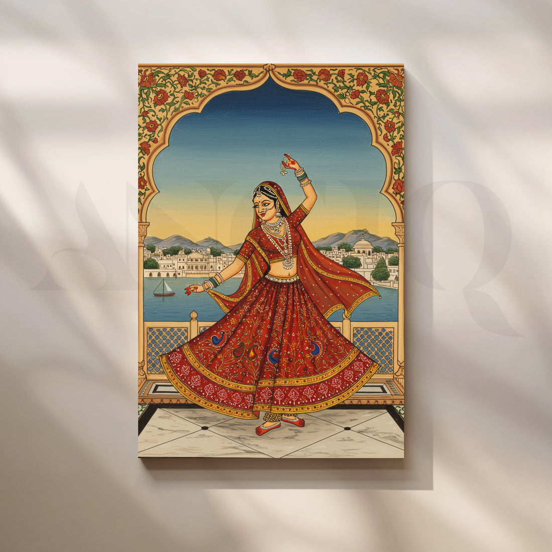 Lake Palace Dancer Canvas Artwork – Asha Art Studio