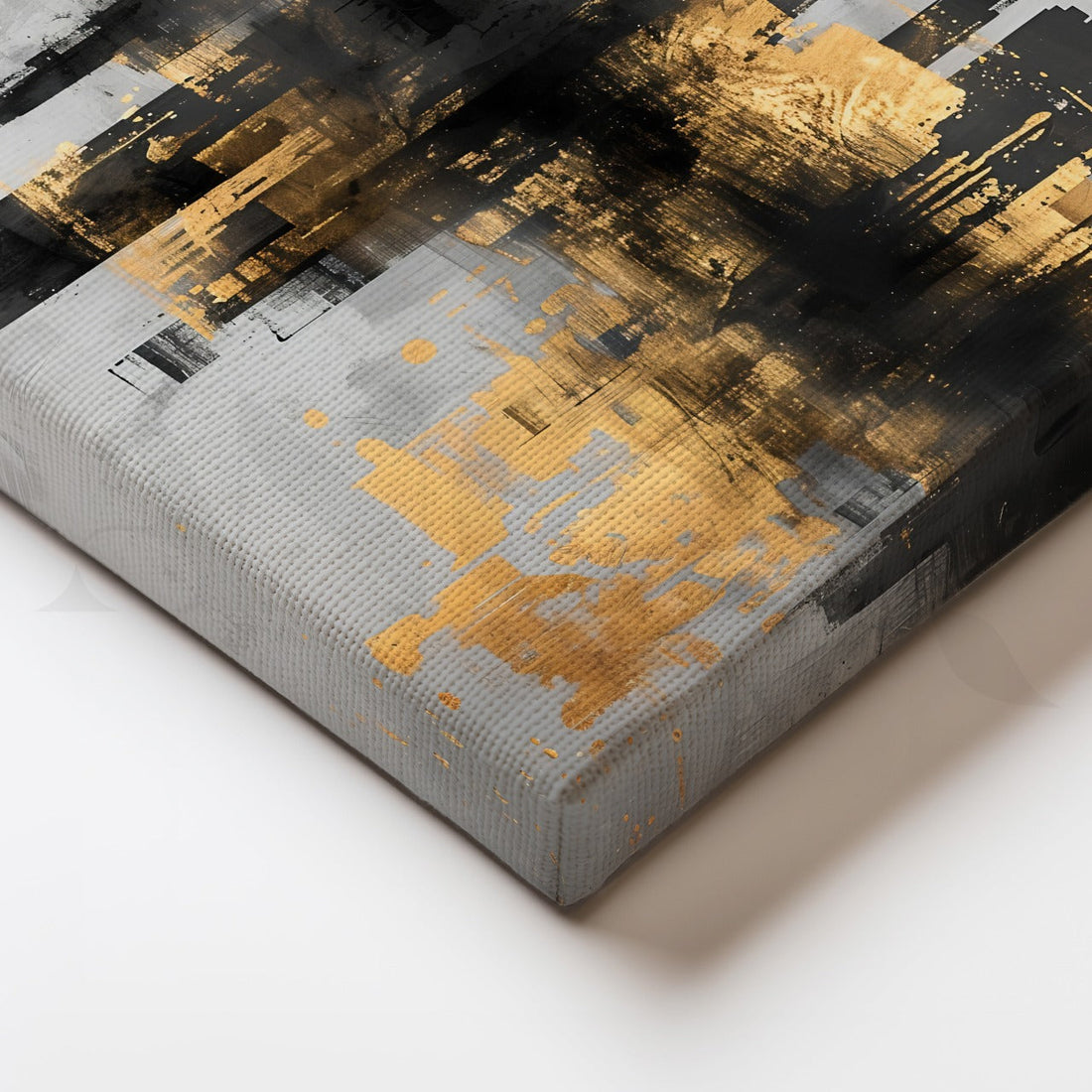 Gilded Skyline Canvas Painting for Home Office – Asha Art Studio