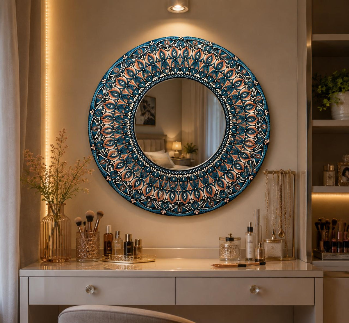 Hand-painted Mandala Mirror