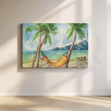 Beach Hammock Bliss Canvas Artwork – Asha Art Studio