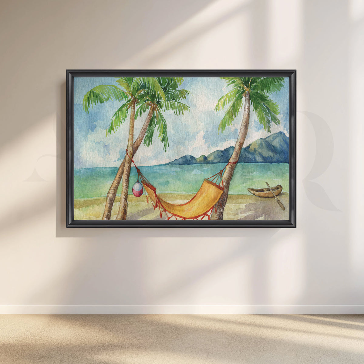 Beach Hammock Bliss Canvas Artwork – Asha Art Studio – Image 3