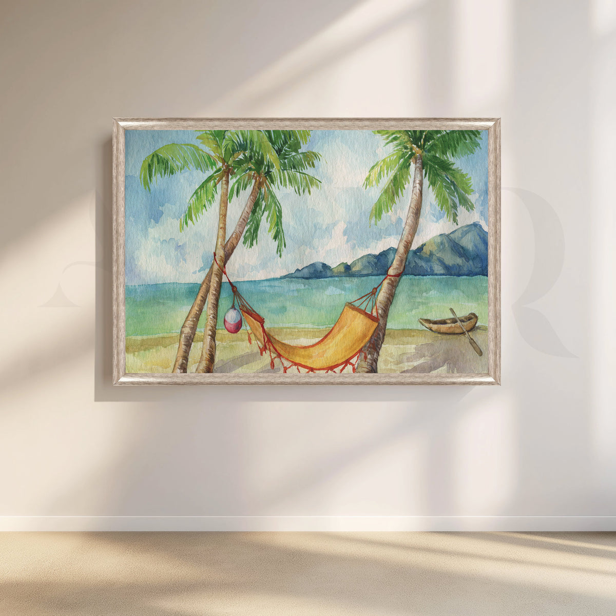 Beach Hammock Bliss Canvas Artwork – Asha Art Studio – Image 4