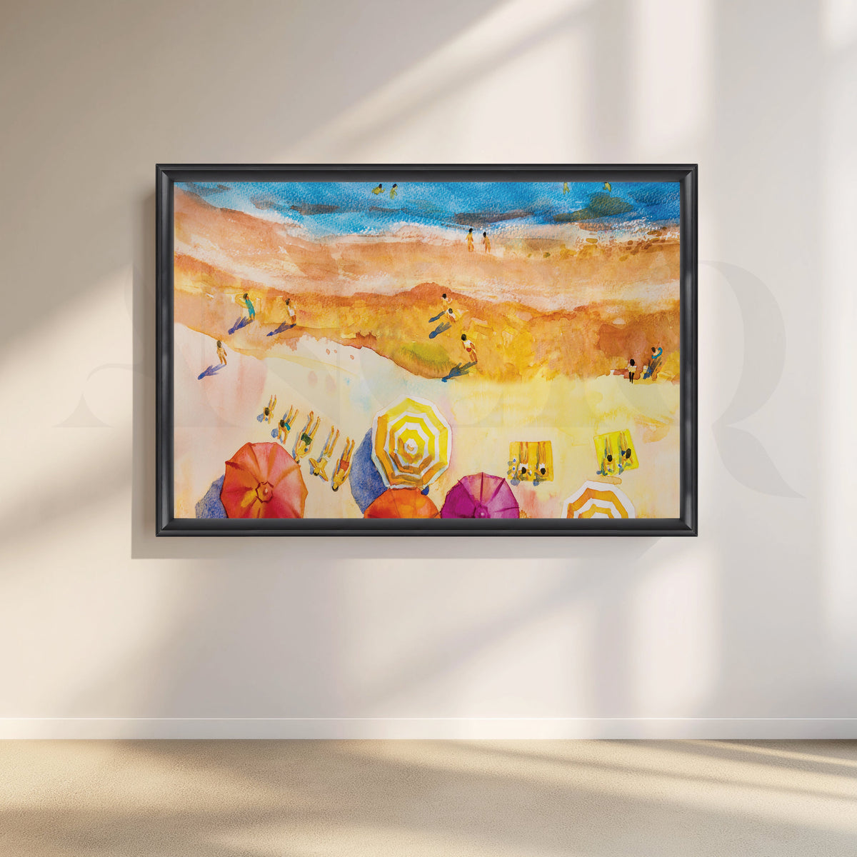 Beach Umbrella Haven Canvas Artwork – Asha Art Studio – Image 3