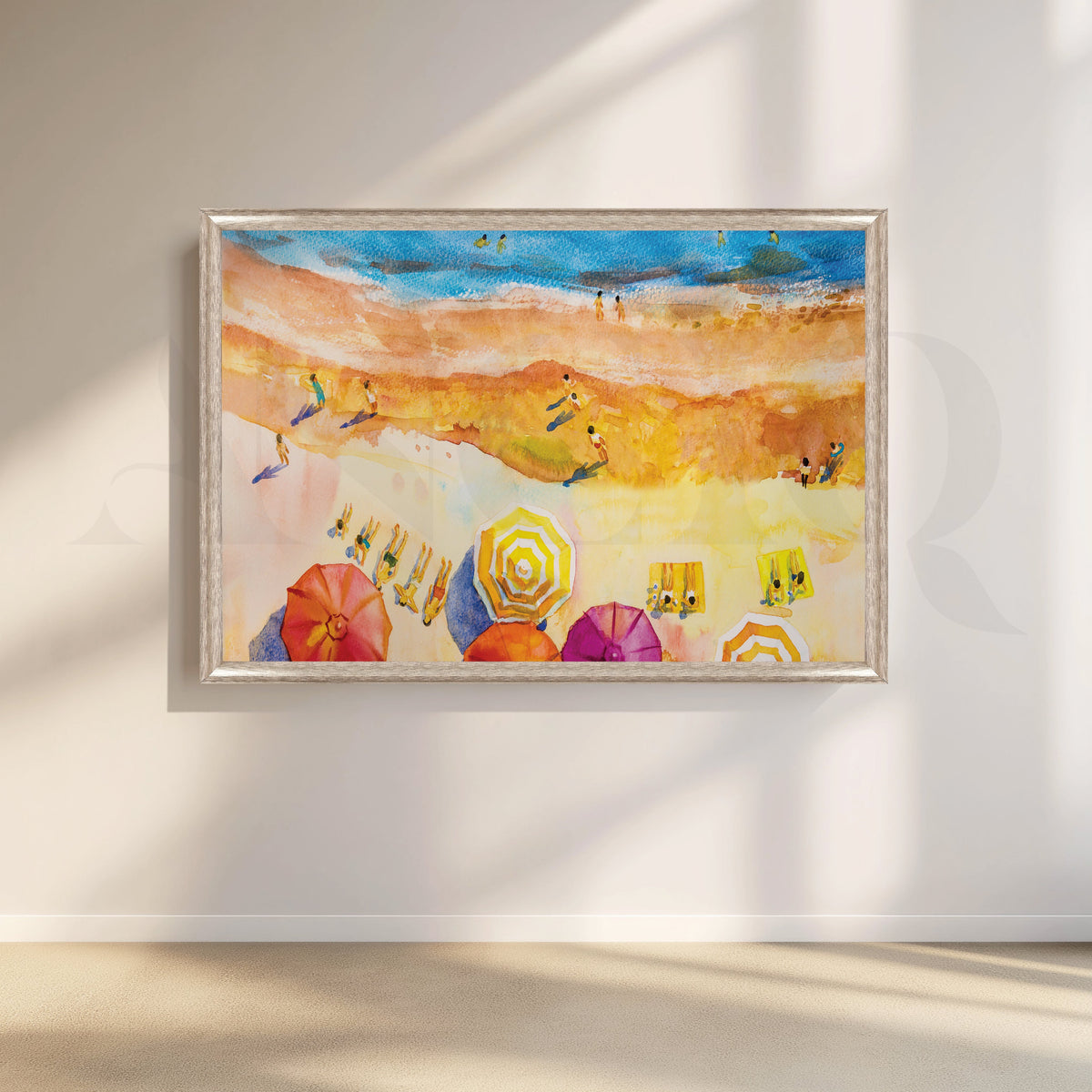 Beach Umbrella Haven Canvas Artwork – Asha Art Studio – Image 4
