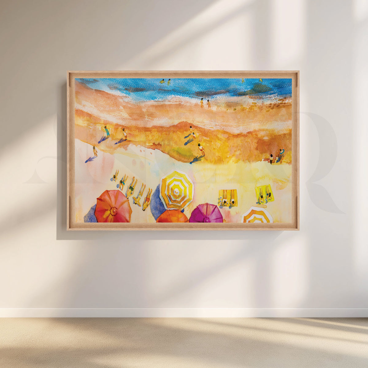 Beach Umbrella Haven Canvas Artwork – Asha Art Studio – Image 5