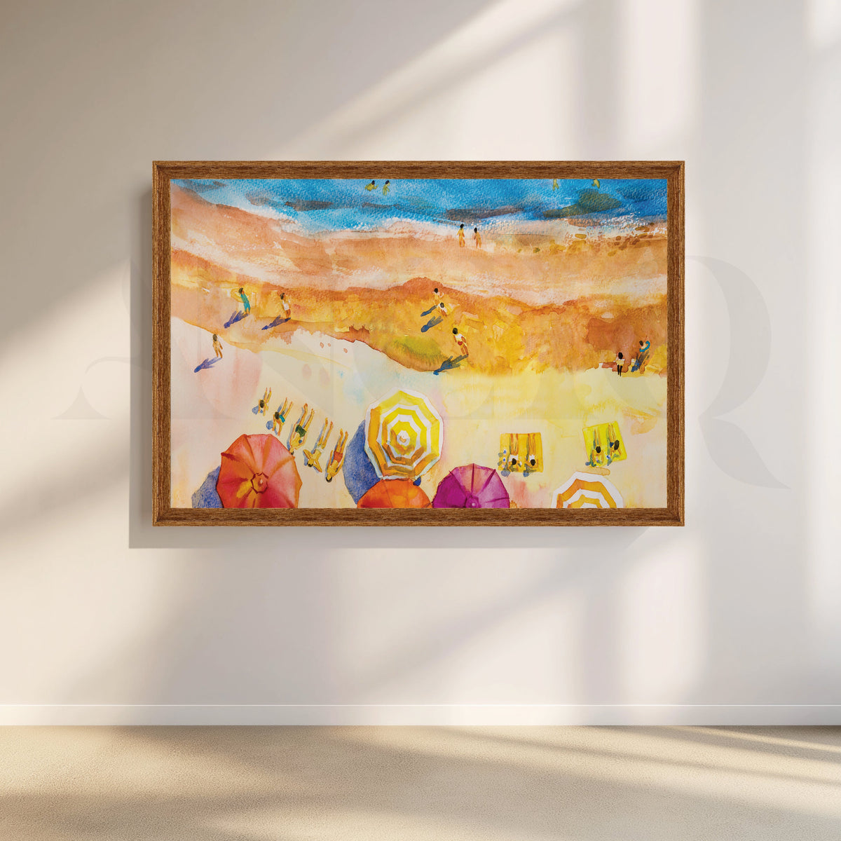 Beach Umbrella Haven Canvas Artwork – Asha Art Studio – Image 6