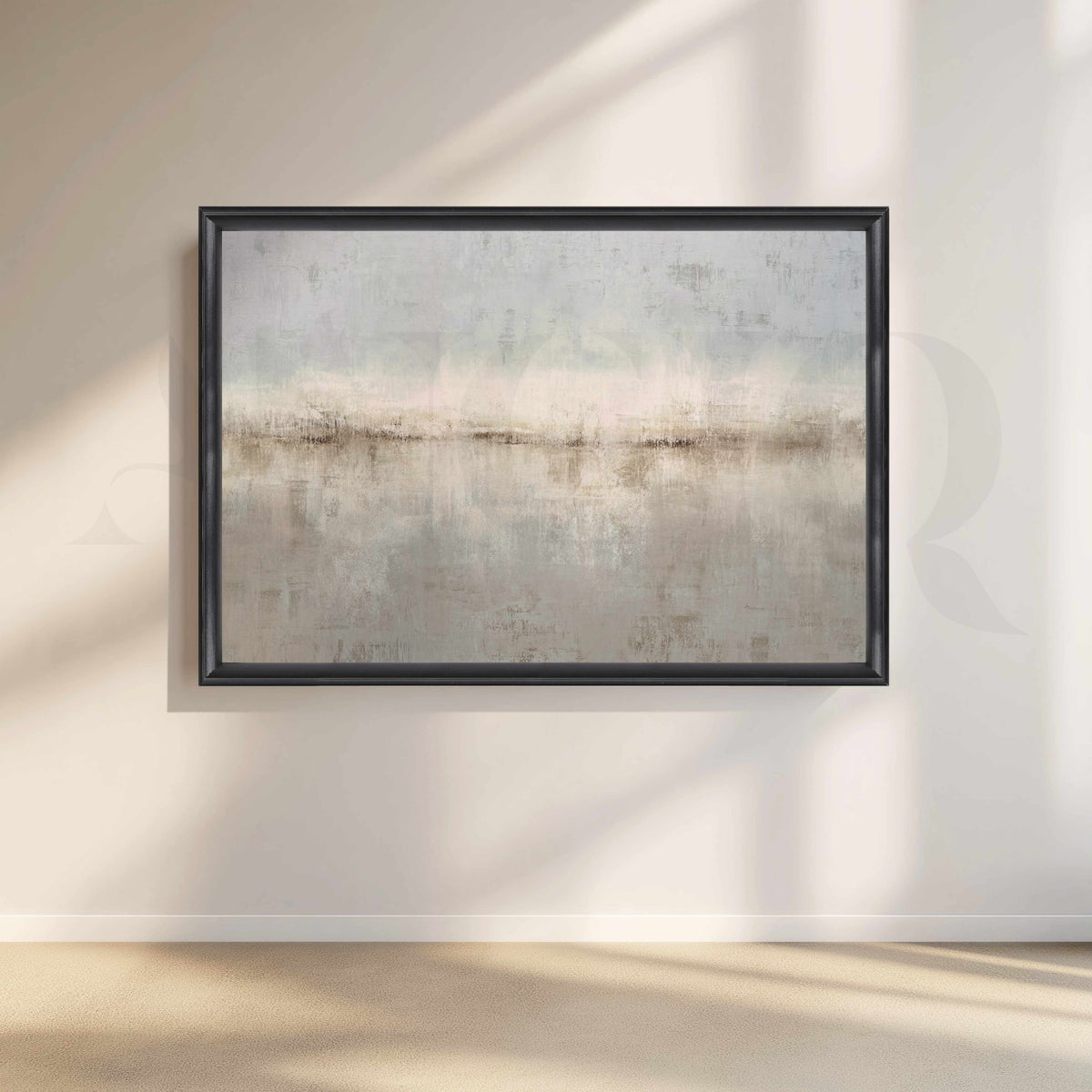 Soft Grey Horizon Abstract Canvas Artwork – Asha Art Studio – Image 3