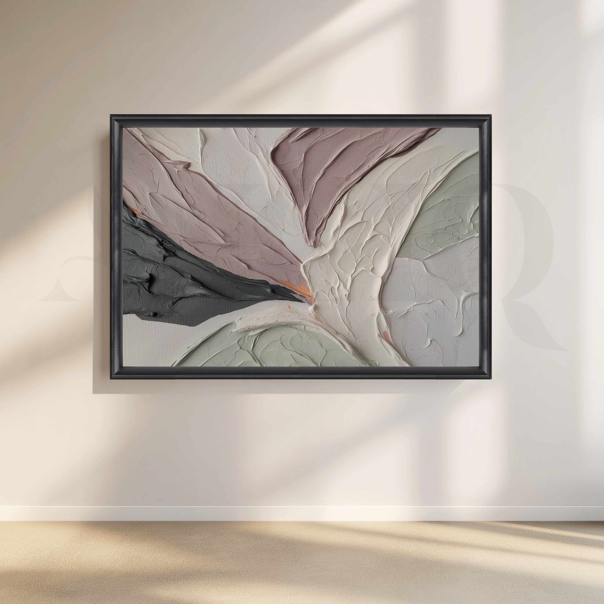 Soft Textured Abstract Impasto Canvas Artwork in Neutral Tones – Asha Art Studio – Image 3