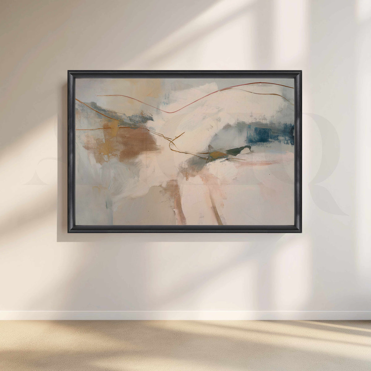 Soft Neutral Abstract Landscape Canvas Artwork – Asha Art Studio – Image 3