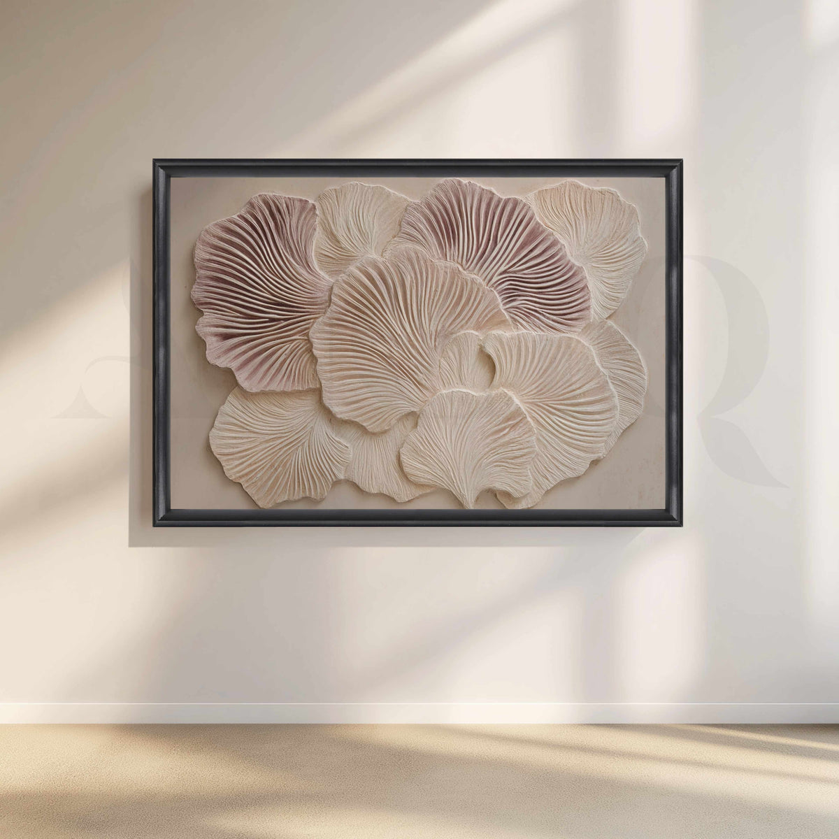 Sculptural Floral Relief Canvas Artwork in Soft Neutral Tones – Asha Art Studio – Image 3