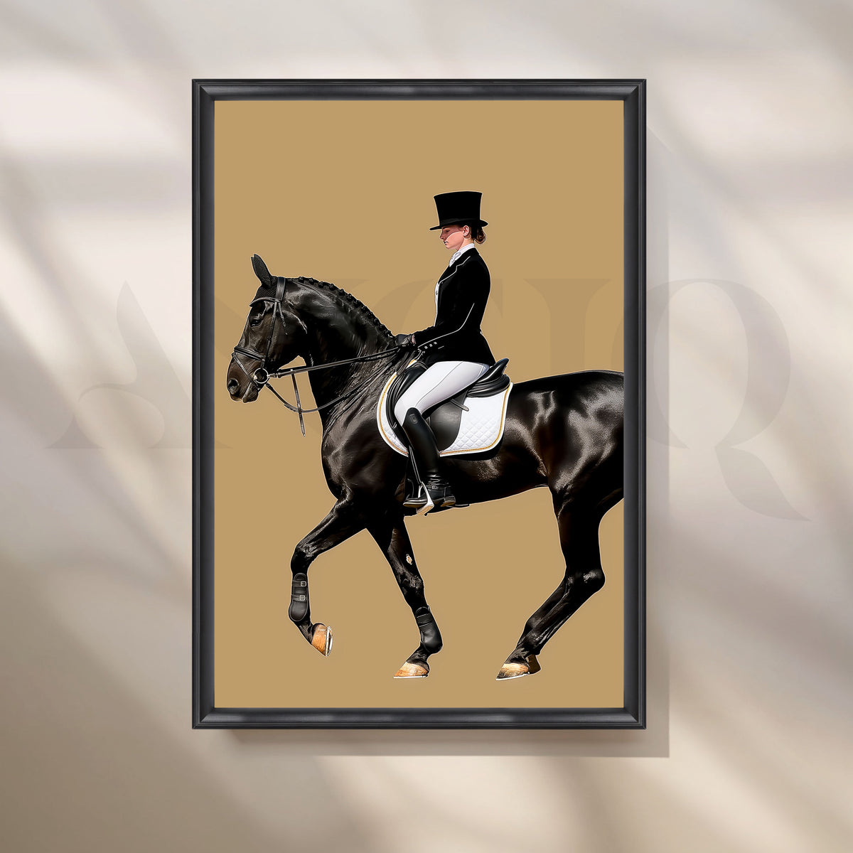 Classic Black Horse Rider Canvas Artwork – Asha Art Studio – Image 3