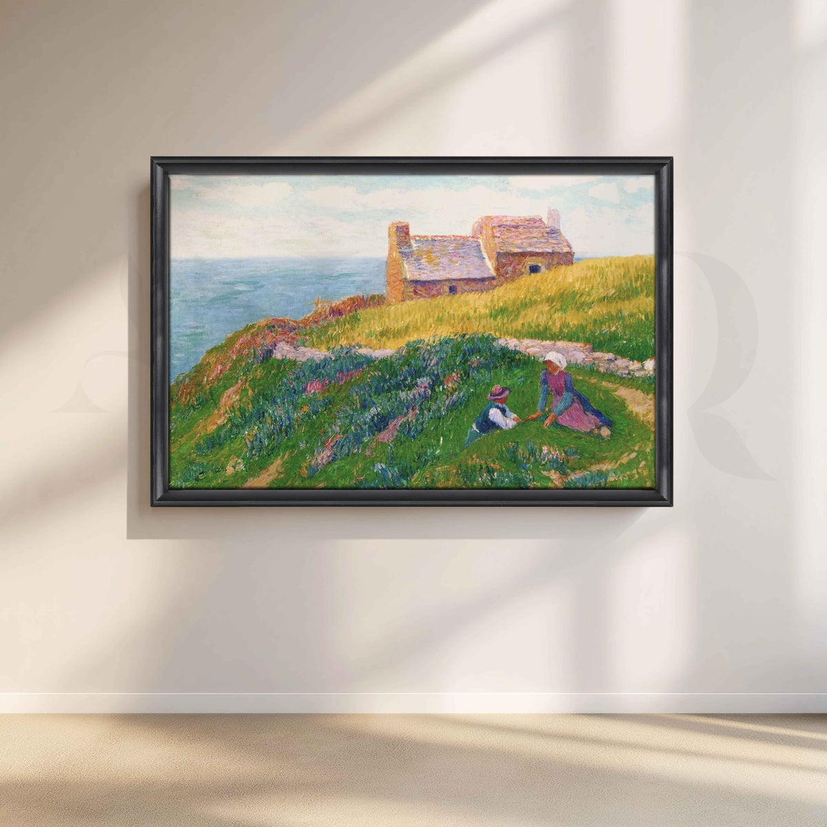 Coastal Cottage Landscape Canvas Artwork – Asha Art Studio – Image 3