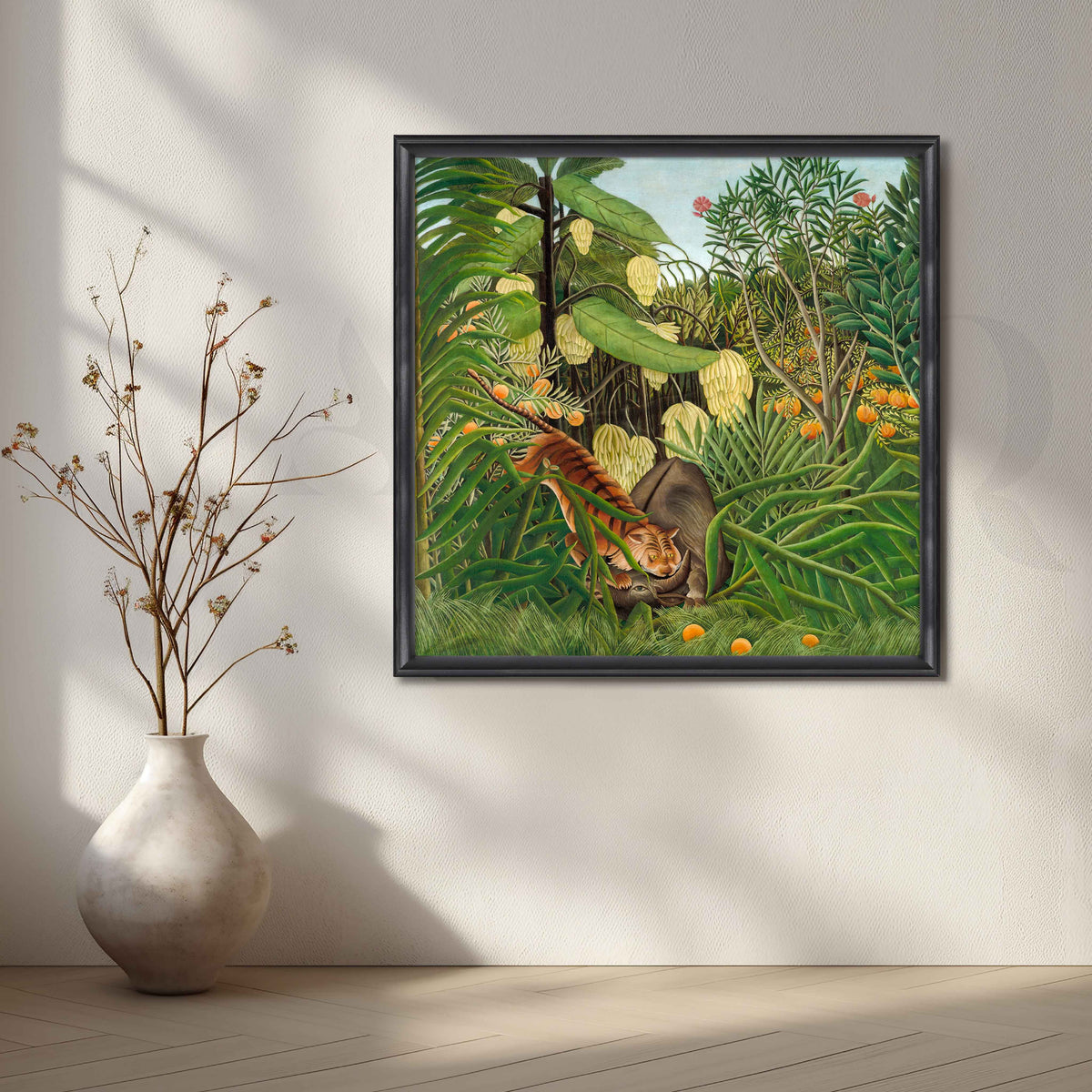 Tiger in Tropical Jungle Botanical Canvas Artwork – Asha Art Studio – Image 3