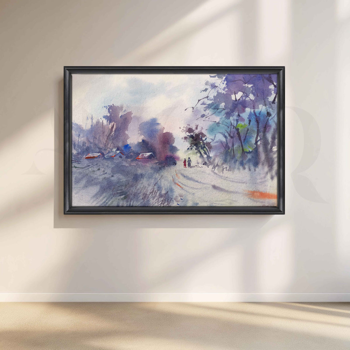 Misty Winter Road Canvas Artwork – Asha Art Studio – Image 3