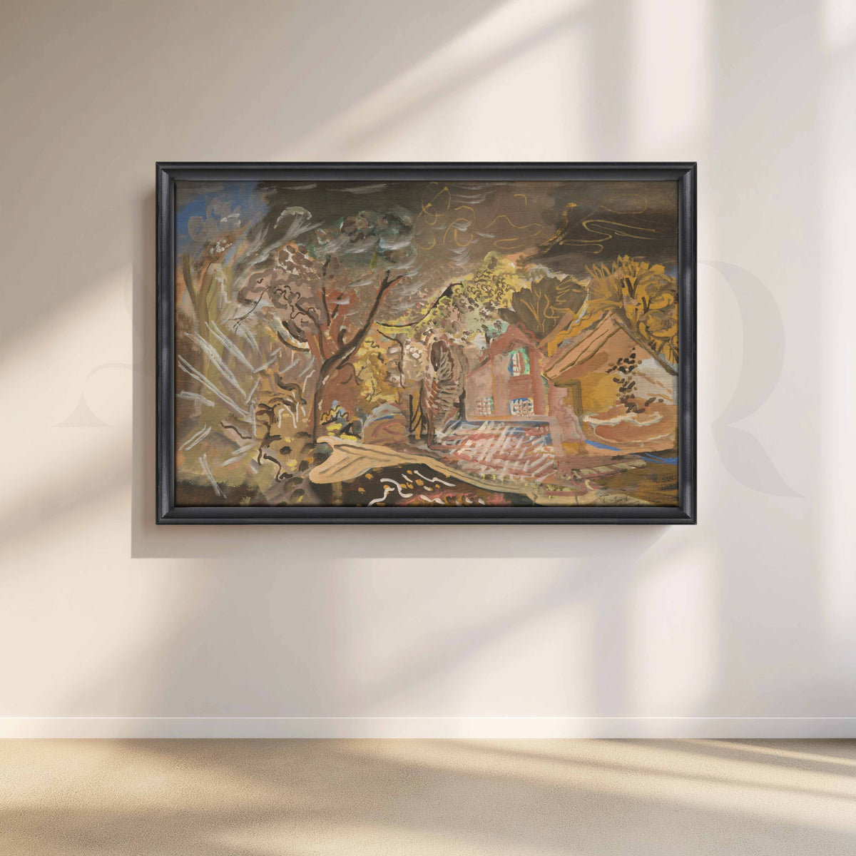 Abstract Countryside Cottage Canvas Artwork – Asha Art Studio – Image 3