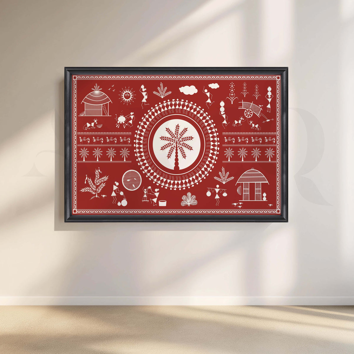 Tribal Tree of Life Folk Canvas Artwork – Asha Art Studio – Image 3