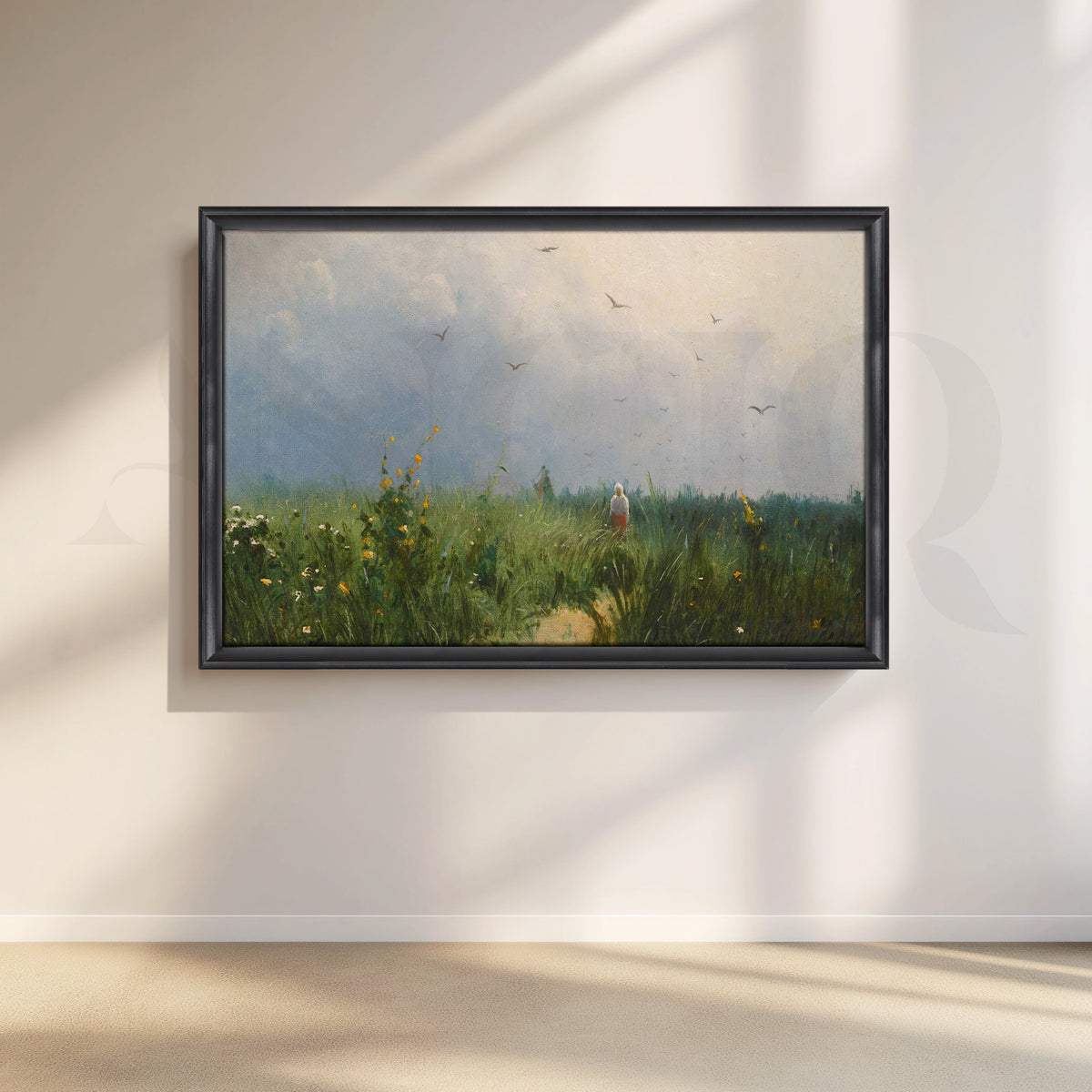 Quiet Meadow Walk Canvas Artwork – Asha Art Studio – Image 3