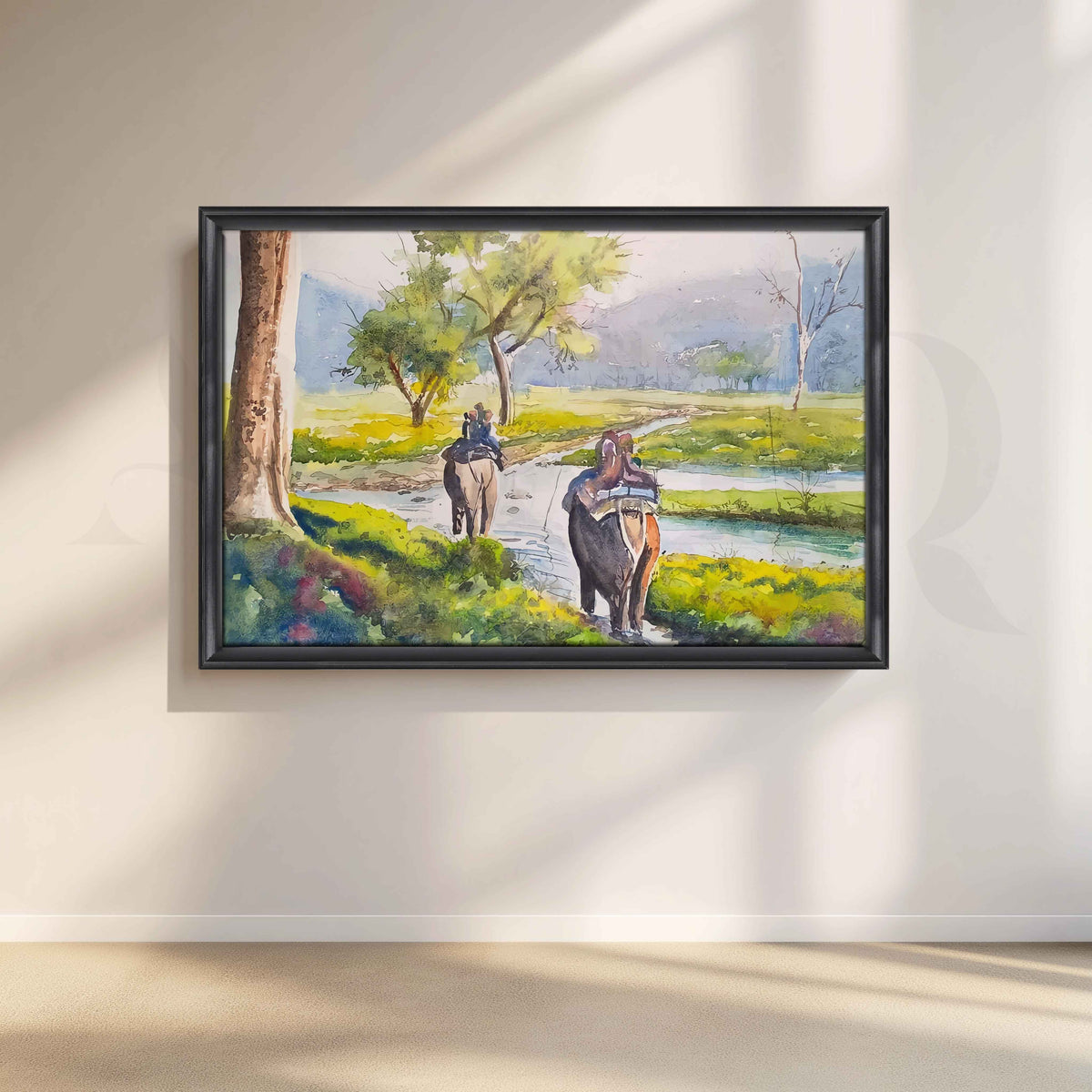 Elephant Trail Landscape Canvas Artwork – Asha Art Studio – Image 3