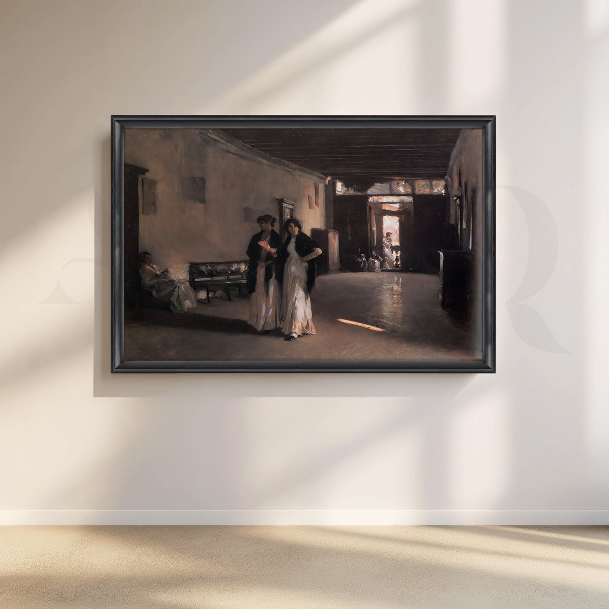 Spanish Cloister Stroll Canvas Artwork – Asha Art Studio – Image 3