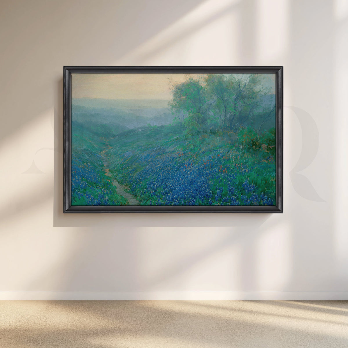 Blue Wildflower Meadow Canvas Artwork – Asha Art Studio – Image 3