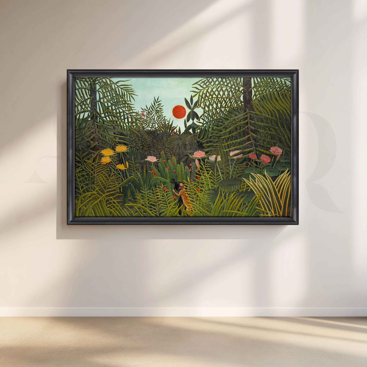 Tropical Jungle Landscape Folk Art Canvas Artwork – Asha Art Studio – Image 3