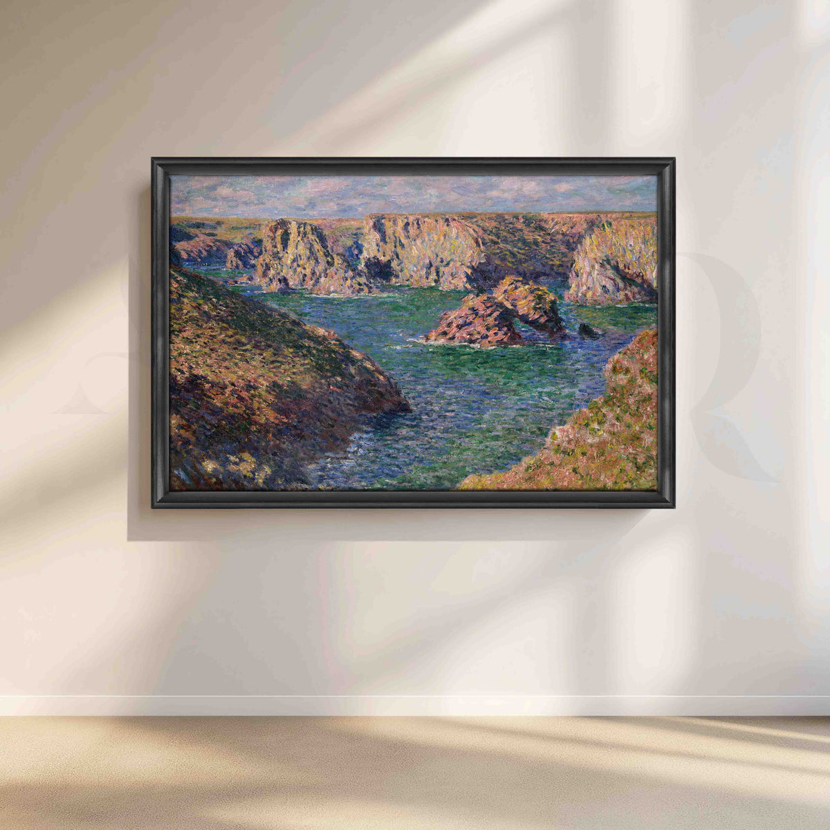 Rocky Coastal Bay Impressionist Canvas Artwork – Asha Art Studio – Image 3