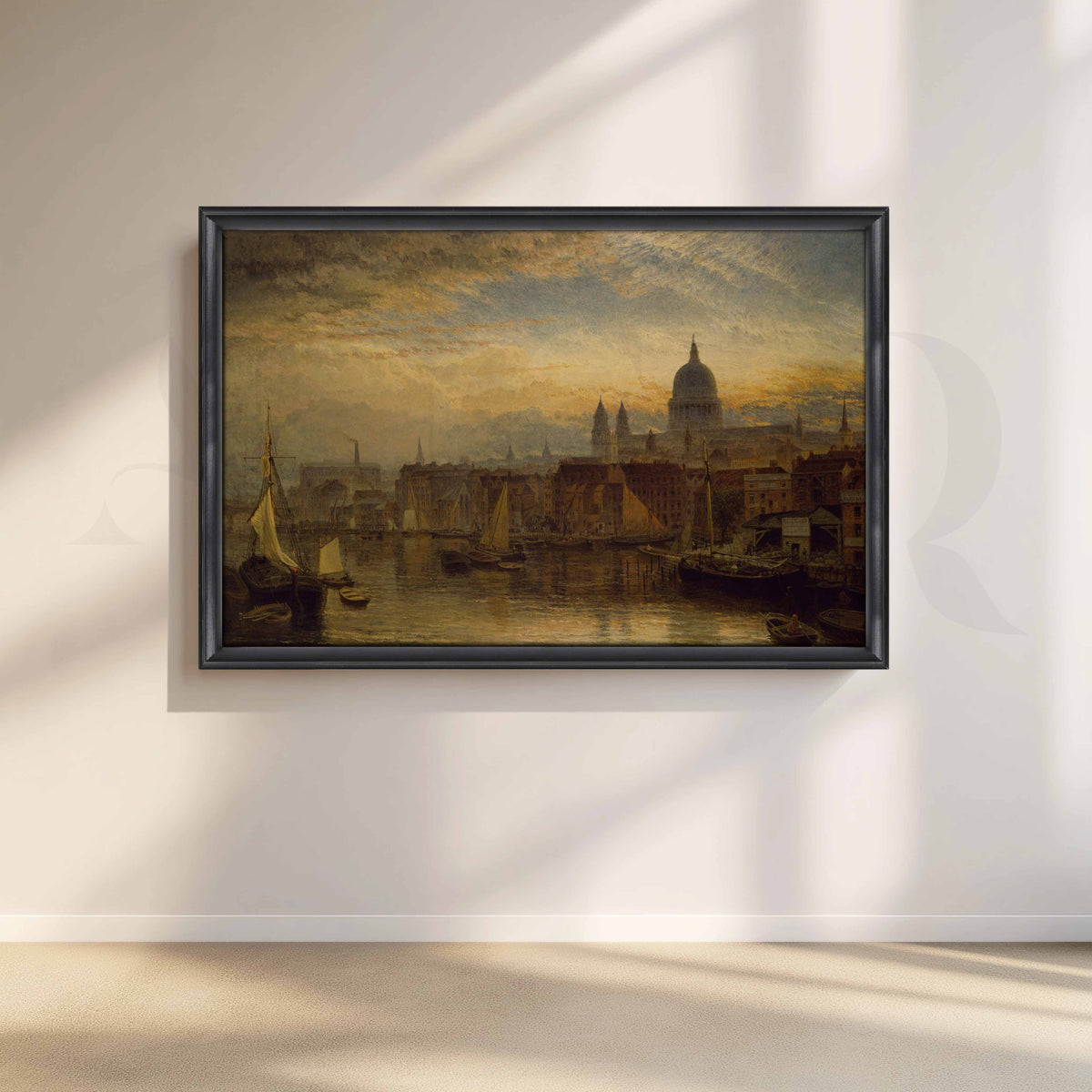 Vintage European Harbour Canvas Artwork – Asha Art Studio – Image 3