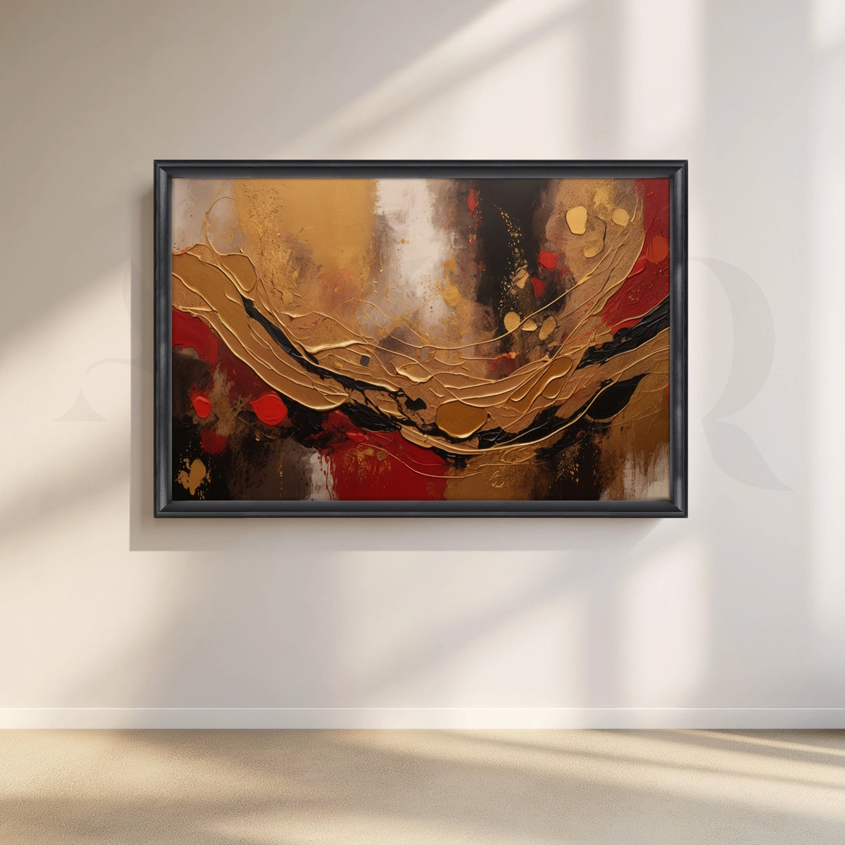 Luxury Gold Abstract Textured Canvas Artwork – Asha Art Studio – Image 3