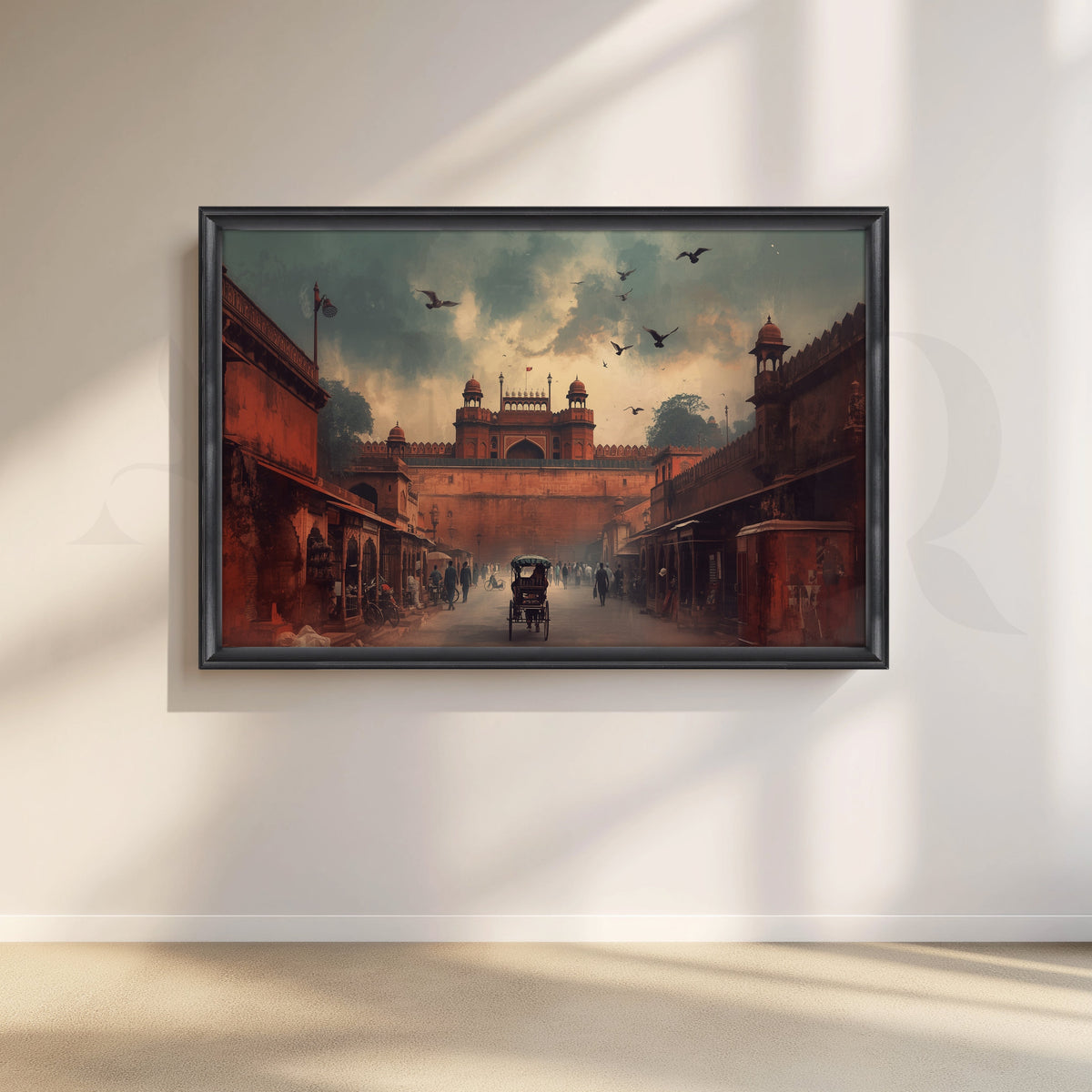 Red Fort Street View Canvas Artwork – Asha Art Studio – Image 3