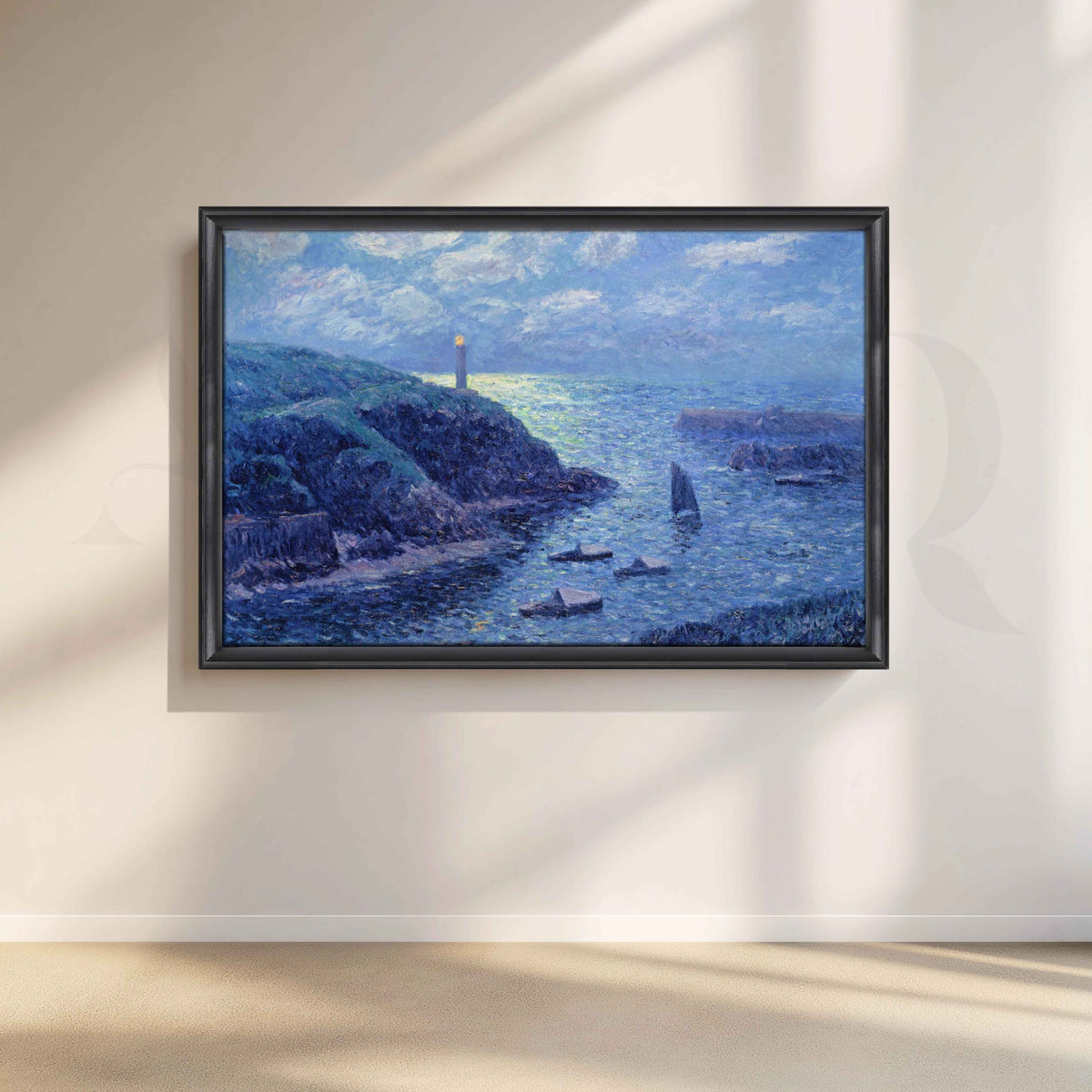 Henri Moret Lighthouse Seascape Canvas Artwork – Asha Art Studio – Image 3