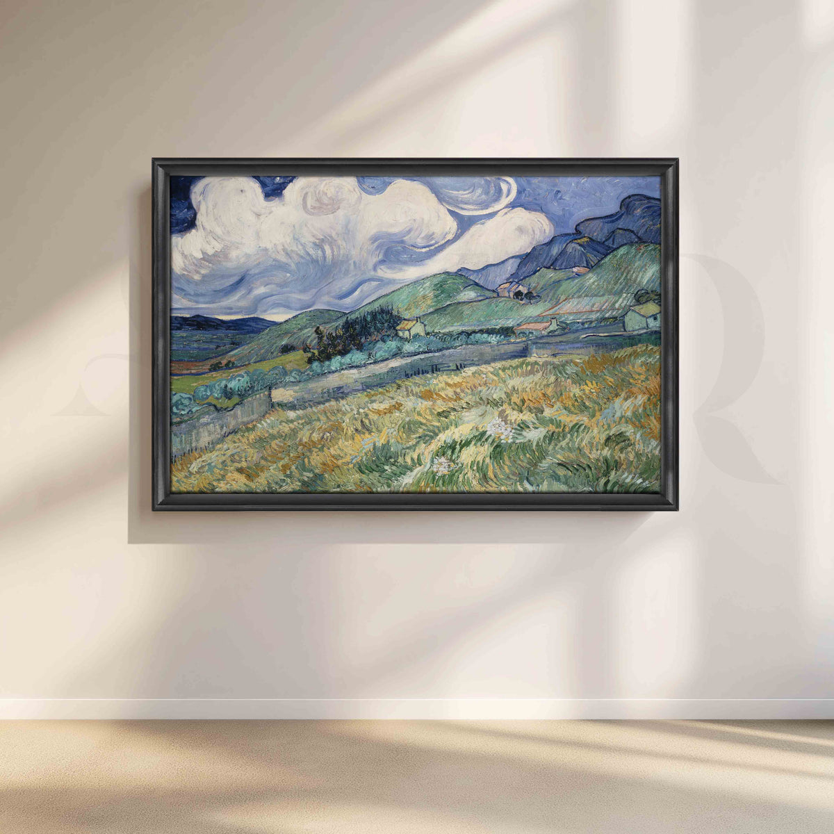 Rolling Wheat Fields and Mountains Canvas Artwork – Asha Art Studio – Image 3