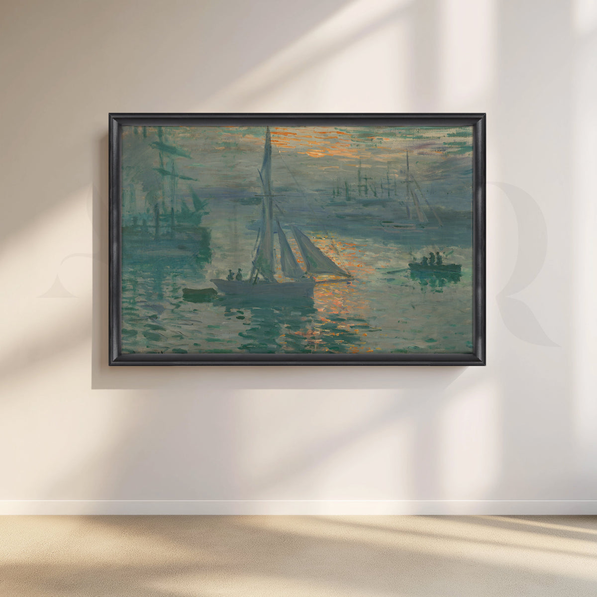 Harbor Glow Sailboats Canvas Artwork – Asha Art Studio – Image 3