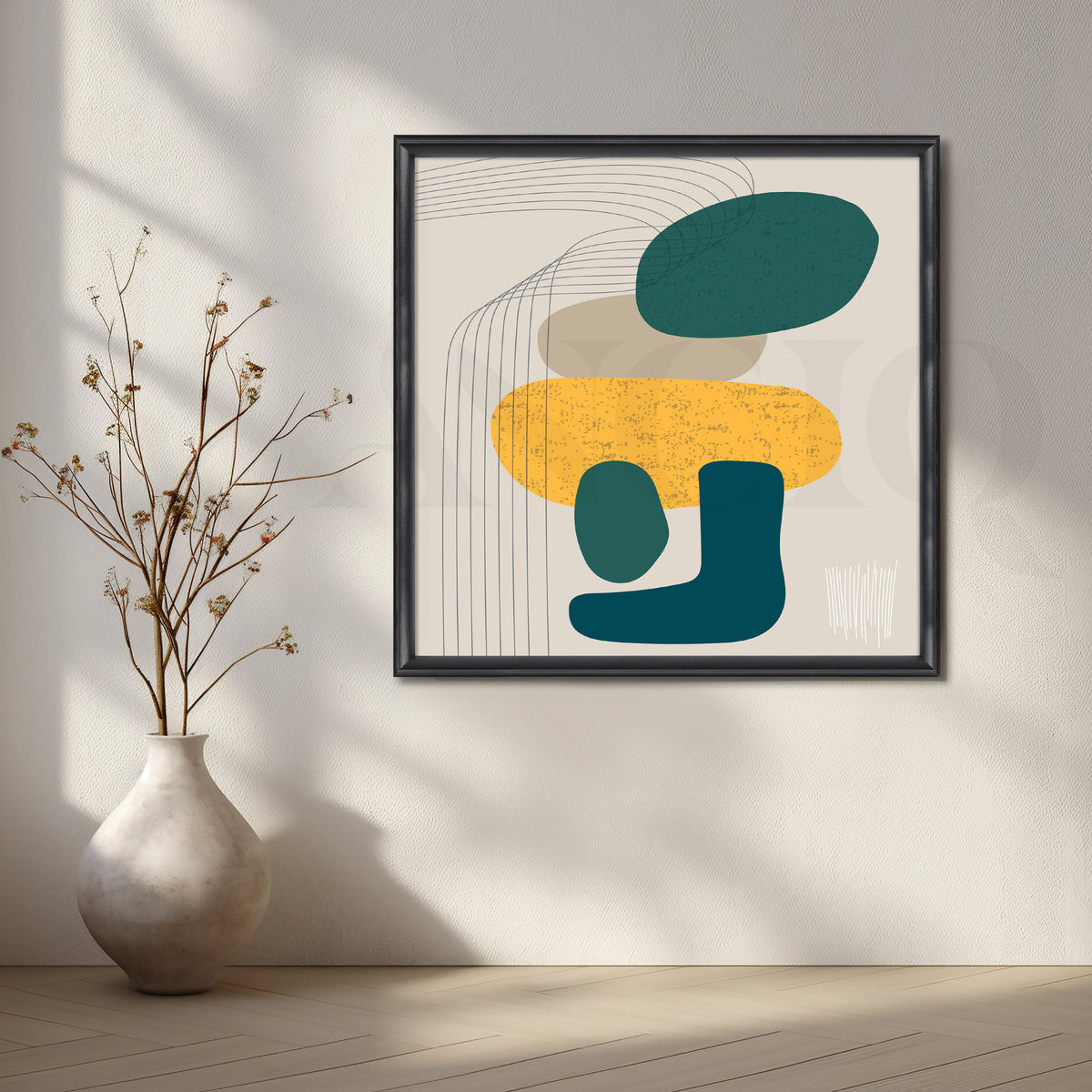 Abstract Harmony in Earthy Tones Canvas Artwork – Asha Art Studio – Image 3