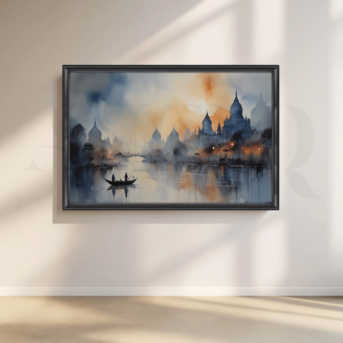 Serene Abstract Cityscape Canvas Artwork – Asha Art Studio – Image 3